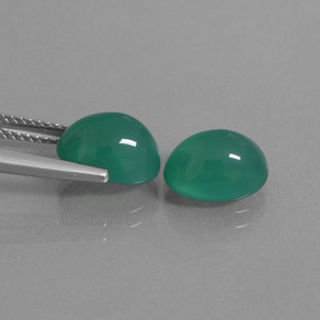 Pedras preciosas de Ágata Verde médio natural de 5.36 ct, Corte Oval, Translúcido