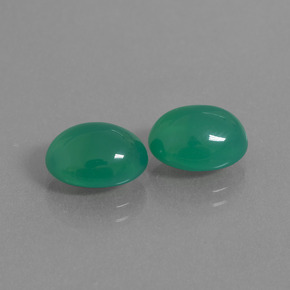 Pedras preciosas de ágata verde natural de 6,35 ct, corte oval, translúcido