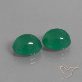 Pedras preciosas de ágata verde natural de 7,58 ct, corte oval, translúcido