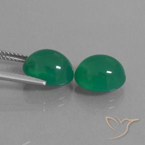 Pedras preciosas de ágata verde natural de 7,58 ct, corte oval, translúcido