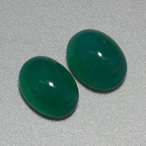 Pedras preciosas de ágata verde natural de 6,32 ct, corte oval, translúcido