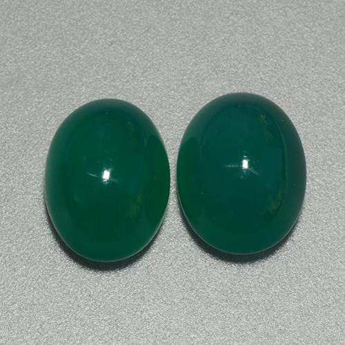 Pedras preciosas de ágata verde natural de 6,32 ct, corte oval, translúcido