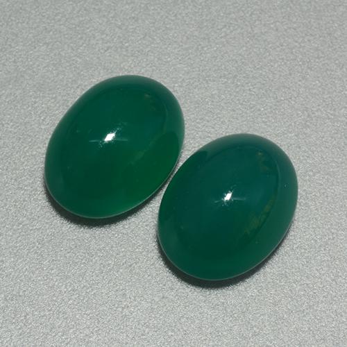 Pedras preciosas de ágata verde natural de 6,32 ct, corte oval, translúcido