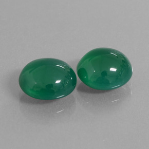 Pedras preciosas de ágata verde natural de 6,42 ct, corte oval, translúcido