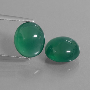 Pedras preciosas de ágata verde natural de 6,12 ct, corte oval, translúcido