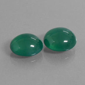 Pedras preciosas de ágata verde natural de 6,12 ct, corte oval, translúcido