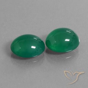 Pedras preciosas de Ágata Verde floresta natural de 5.95 ct, oval, Translúcido