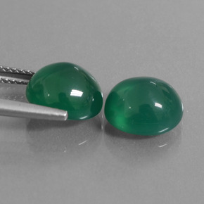 Pedras preciosas de ágata verde natural de 6,77 ct, corte oval, translúcido