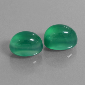 Pedras preciosas de ágata verde natural de 7,42 ct, corte oval, translúcido