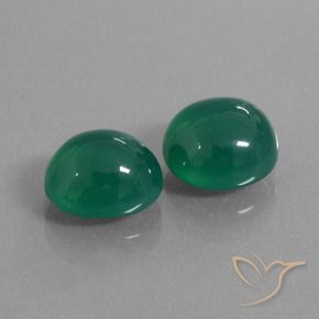 Pedras preciosas de Ágata Verde floresta natural de 6.41 ct, oval, Translúcido