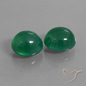Pedras preciosas de Ágata Verde médio natural de 6.70 ct, oval, Translúcido