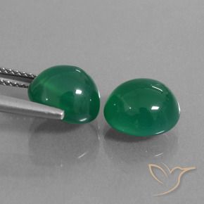 Pedras preciosas de Ágata Verde médio natural de 6.70 ct, oval, Translúcido