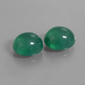Pedras preciosas de ágata verde natural de 6,09 ct, corte oval, translúcido