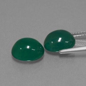 Pedras preciosas de Ágata Verde natural de 5.87 ct, Corte Oval, Translúcido