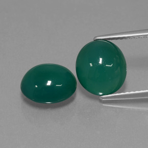 Pedras preciosas de Ágata Verde Frio natural de 6.36 ct, Corte Oval, Translúcido