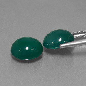 Pedras preciosas de Ágata Verde Frio natural de 6.36 ct, Corte Oval, Translúcido