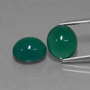 Pedras preciosas de ágata verde natural de 6,00 ct, corte oval, translúcido