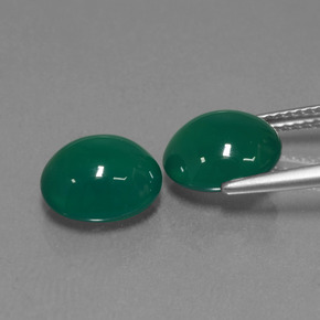 Pedras preciosas de ágata verde natural de 6,00 ct, corte oval, translúcido