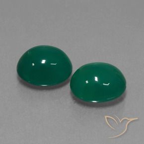 Pedras preciosas de Ágata Verde profundo médio natural de 7.06 ct, oval, Translúcido