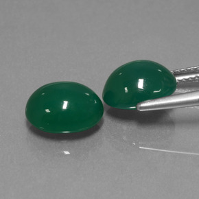 Pedras preciosas de ágata verde natural de 5,94 ct, corte oval, translúcido