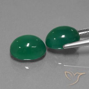 Pedras preciosas de Ágata Verde amarelado natural de 7.00 ct, oval, Translúcido
