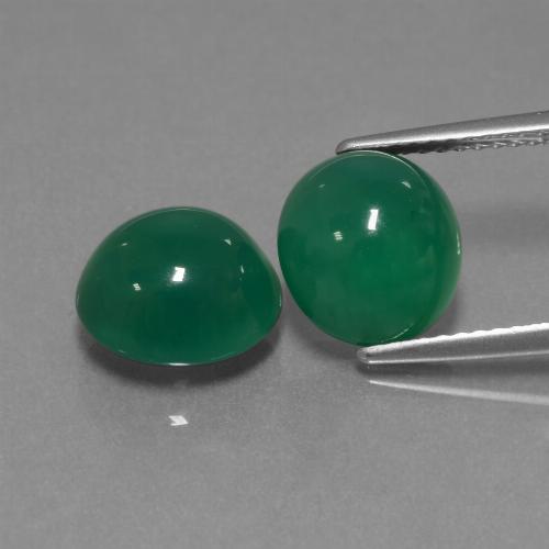 Pedras preciosas de ágata verde natural de 6,87 ct, corte oval, translúcido