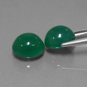 Pedras preciosas de ágata verde natural de 6,87 ct, corte oval, translúcido