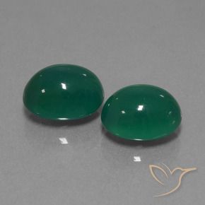 Pedras preciosas de Ágata Verde médio natural de 6.79 ct, oval, Translúcido