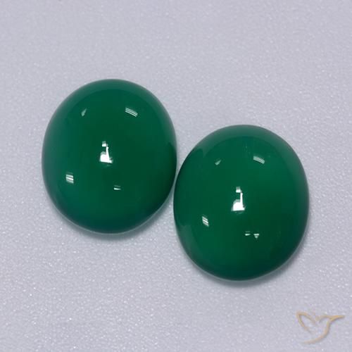 Pedras preciosas de Ágata Verde médio natural de 5.98 ct, oval, Translúcido