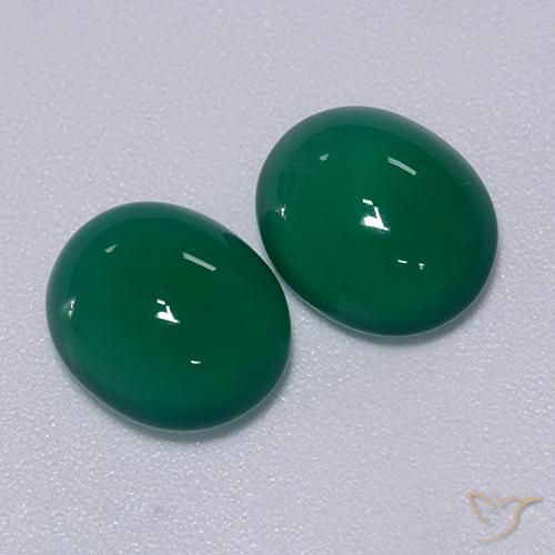 Pedras preciosas de Ágata Verde médio natural de 5.98 ct, oval, Translúcido