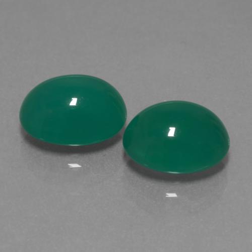 Pedras preciosas de ágata verde natural de 6,14 ct, corte oval, translúcido