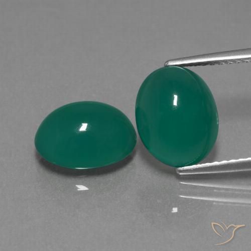 6.27ctw Natural Verde médio Ágata, oval, Translúcido