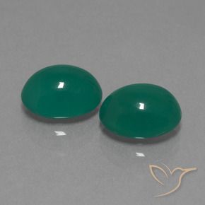 Pedras preciosas de Ágata Verde médio natural de 6.27 ct, oval, Translúcido
