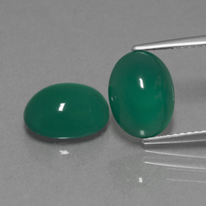 Pedras preciosas de ágata verde natural de 5,91 ct, corte oval, translúcido