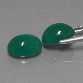 Pedras preciosas de ágata verde natural de 5,91 ct, corte oval, translúcido