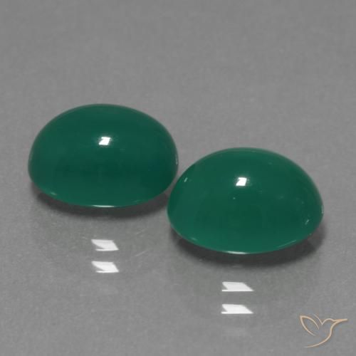 Pedras preciosas de Ágata Verde médio natural de 4.93 ct, oval, Translúcido