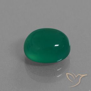 Ágata Verde profundo médio Natural 3.48ct, oval, Translúcido