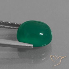 Ágata Verde profundo médio Natural 3.48ct, oval, Translúcido