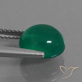 Ágata Verde floresta Natural 3.20ct, oval, Translúcido