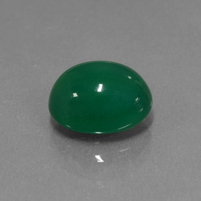 Ágata verde natural 3,82ct, corte oval, translúcido
