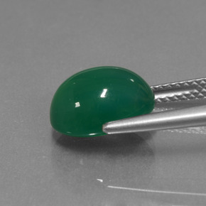 Ágata verde natural 3,82ct, corte oval, translúcido