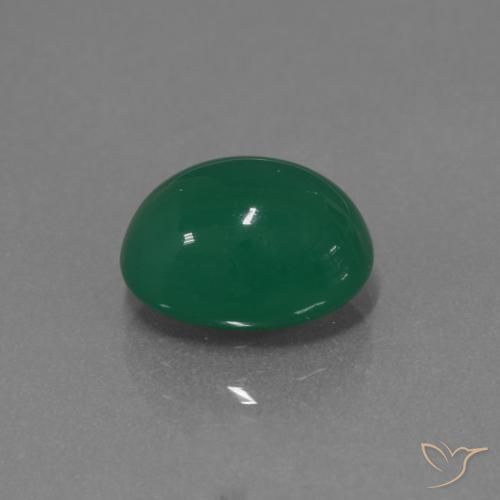 Ágata Verde profundo médio Natural 3.49ct, oval, Translúcido