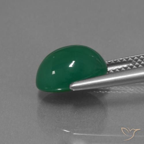 Ágata Verde profundo médio Natural 3.49ct, oval, Translúcido