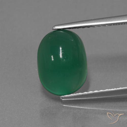 3.11ct Natural Verde floresta Ágata, oval, Translúcido