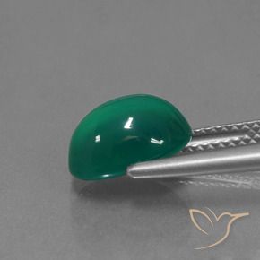 Ágata verde natural 2,97ct, corte oval, translúcido