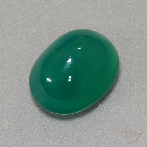 Ágata Verde médio Natural 3.43ct, oval, Translúcido