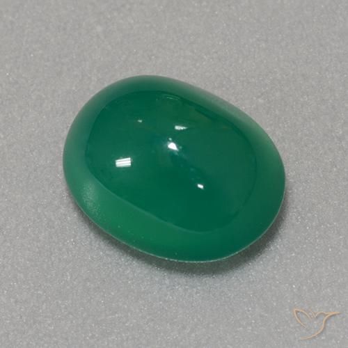 Ágata Verde médio Natural 3.43ct, oval, Translúcido