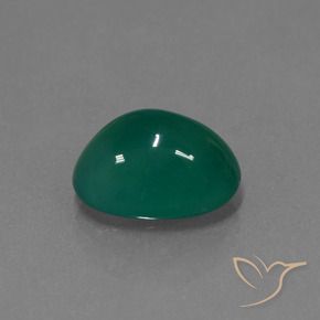 Ágata verde escuro Natural 3.39ct, oval, Translúcido