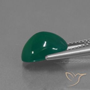Ágata verde escuro Natural 3.39ct, oval, Translúcido