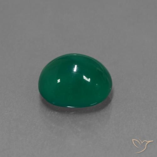 Ágata Verde profundo médio Natural 3.23ct, oval, Translúcido